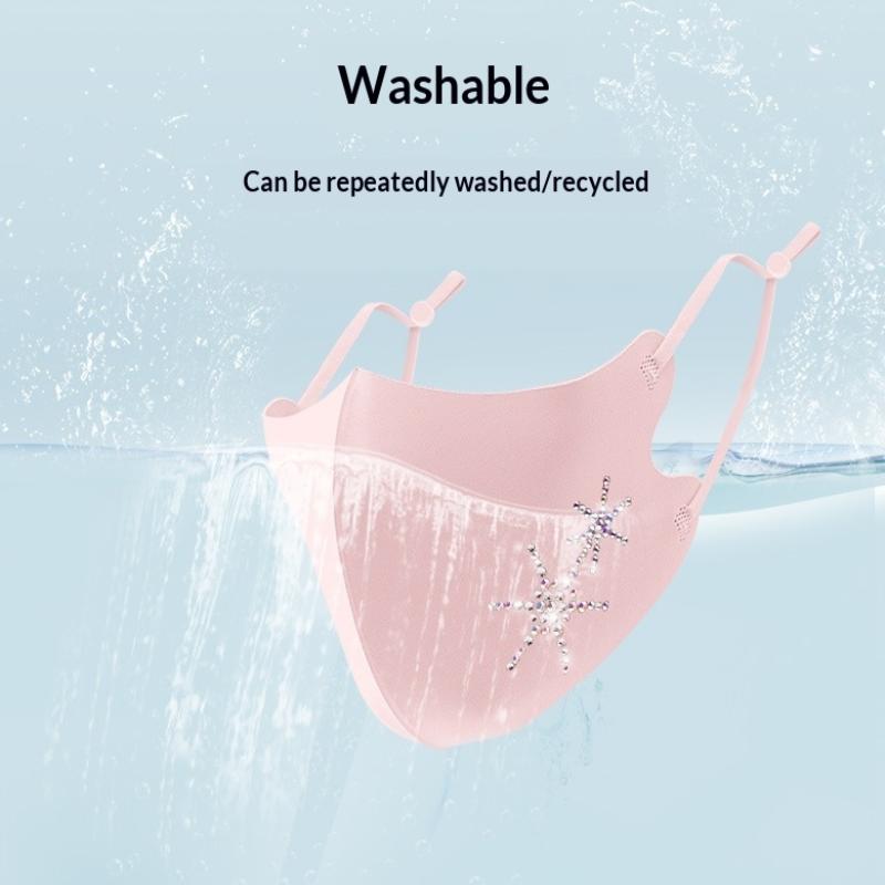 Summer Breathable Ice Silk Mask Anti-Uv Traceless Sunscreen Mask Face Veil Four Seasons Dustproof Riding Face Mask Sunshade