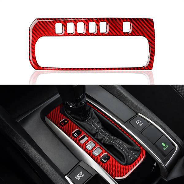 

1pc ABS Gear Shift Cover, Red Carbon Fiber Pattern, Decorative Cover for Left-Hand Drive Cars None