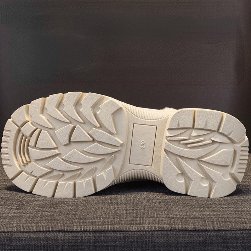 Wintermode Damen Schneestiefel Plüsch Warme Baumwollschuhe Schnürung Rutschfest Dicksohlige Warme Stiefel