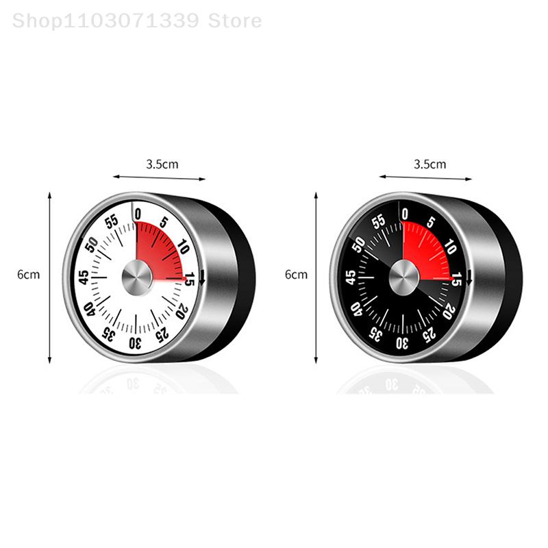 1Pcs Stainless Steel Visual Timer Mechanical Kitchen Timer 60-Minutes Clock Timer With Loud Alarm Magnetic Clock Timer