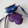 New AirPods Earphone Case Skin-sensitive Leather Apple Bluetooth Machine Anti-drop Earphone Case Hand Rope Embossed Plaid