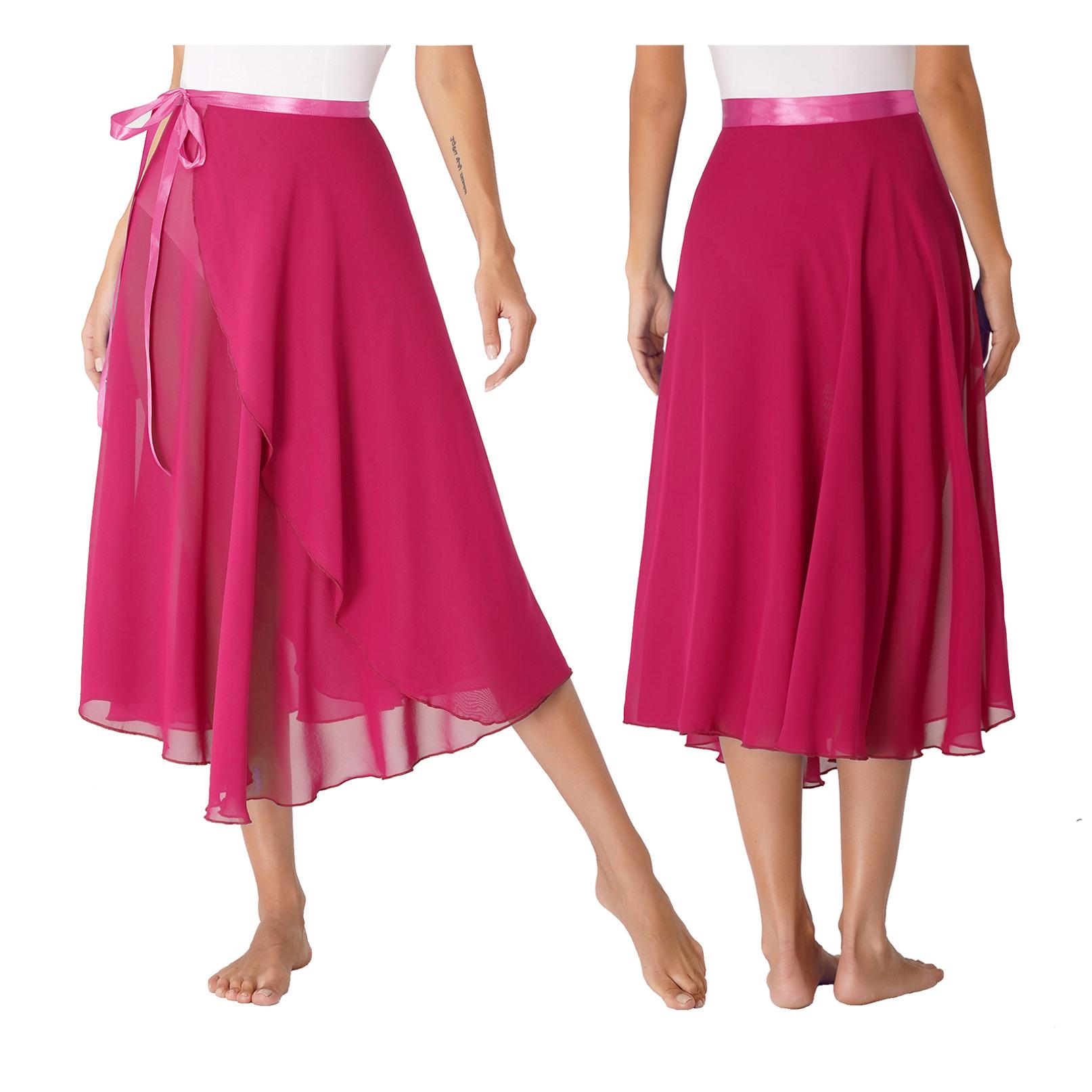 

Балетна спідниця-пачка для жінок, дівчаток, поверх шарфу, спідниця-пачка з еластичною талією, прозора танцювальна спідниця One Size гарячі рожевого кольору