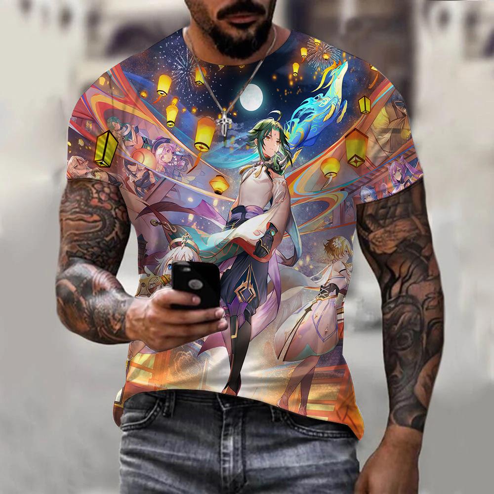 Men s Crew Neck Short Sleeve Loose Simple Top Fashion Versatile T-Shirts Men’s XS