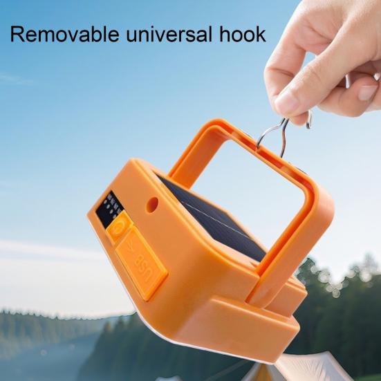Mini Solar Camping Lamp with Stand, IP65 Waterproof Solar Type-C Rechargeable Work Light, Adjustable Outdoor Portable Emergency Light