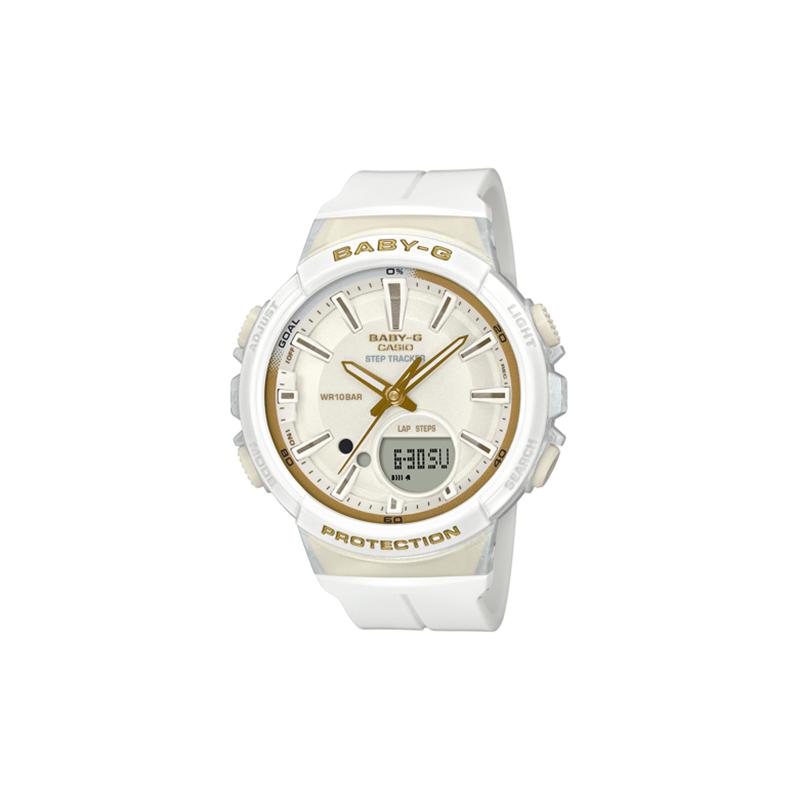 

Baby-G Casio series sports series multi-function pedometer sports waterproof watch women s watch Japanese and Korean watch white BGS-100GS-7A білий
