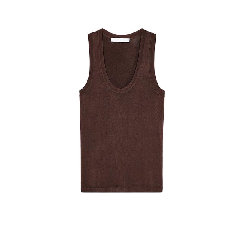 Spring and Summer New Women's Clothing Minimalist Easiest for Match Plain Stitch Vest Basic U-Neck Sleeveless Tops 3471107