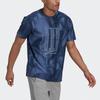 adidas Wj Top Series Sports Loose Printing Round Neck Short Sleeve Blue Men's GU1801