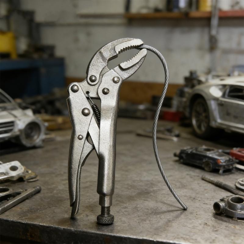 Steel Long Reach Pliers Set Comprising Needle Nose and Round Nose Types for Flexible Automotive Maintenance
