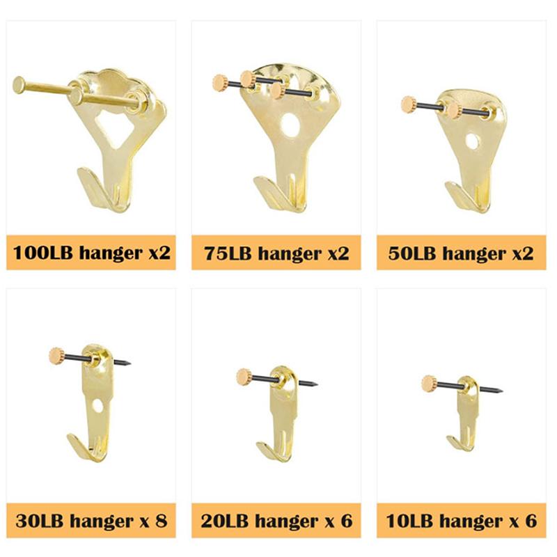 Ganci per Quadri 60 Pezzi Kit Robusto per Appendere Quadri Ganci per Quadri Chiodi per Appendere Quadri per Cartongesso Parete in Legno