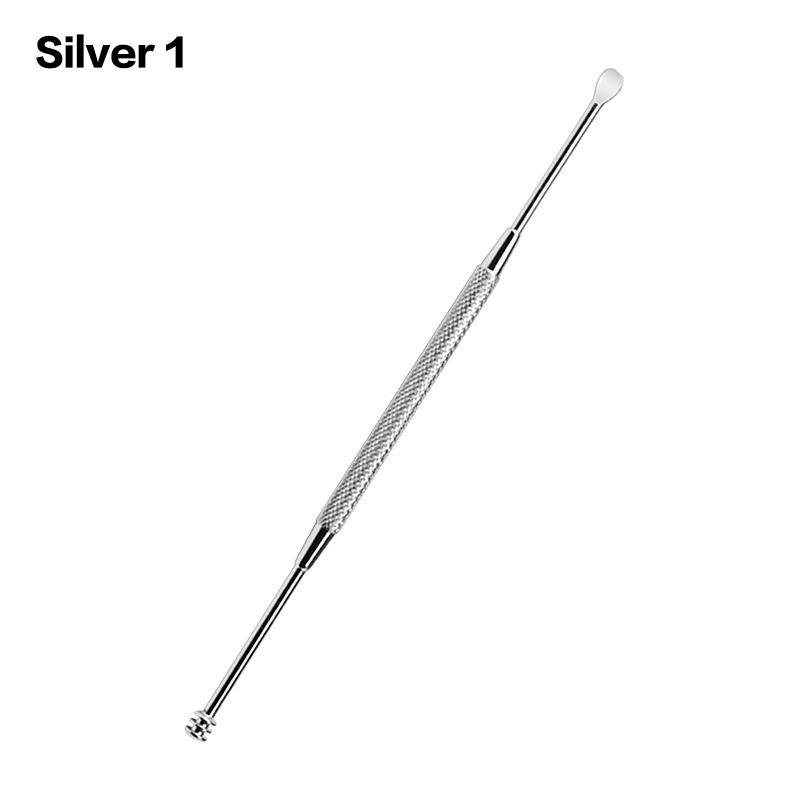 1/3Pcs Stainless Steel Double Head Ear Wax Removal Cleaner Earwax Remover 360° Cleaning Ear Pick Stainless Steel Ear Care Tools
