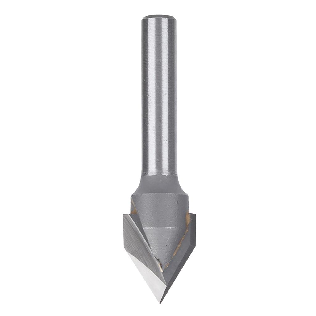 Router Bit 60 Degrees V Type 45# Carbon Steel 6mm Shank with Alloy Head Woodworking Tool(60 Degrees