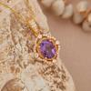 Natural Opal Amethyst Citrine Topaz Pendant Necklace Women'S Set S925 Sterling Silver Colored Jewelry