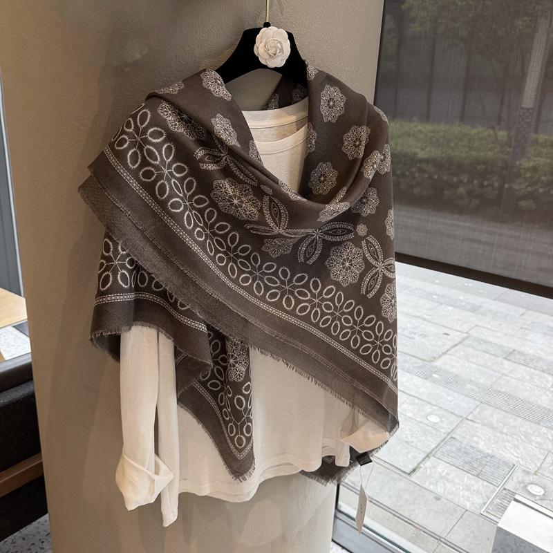 Square Scarf Travel Fashion Printing With Shawl Spring And Summer Fashionable Niche Messy Shawl Ethnic Style Personalized Scarf