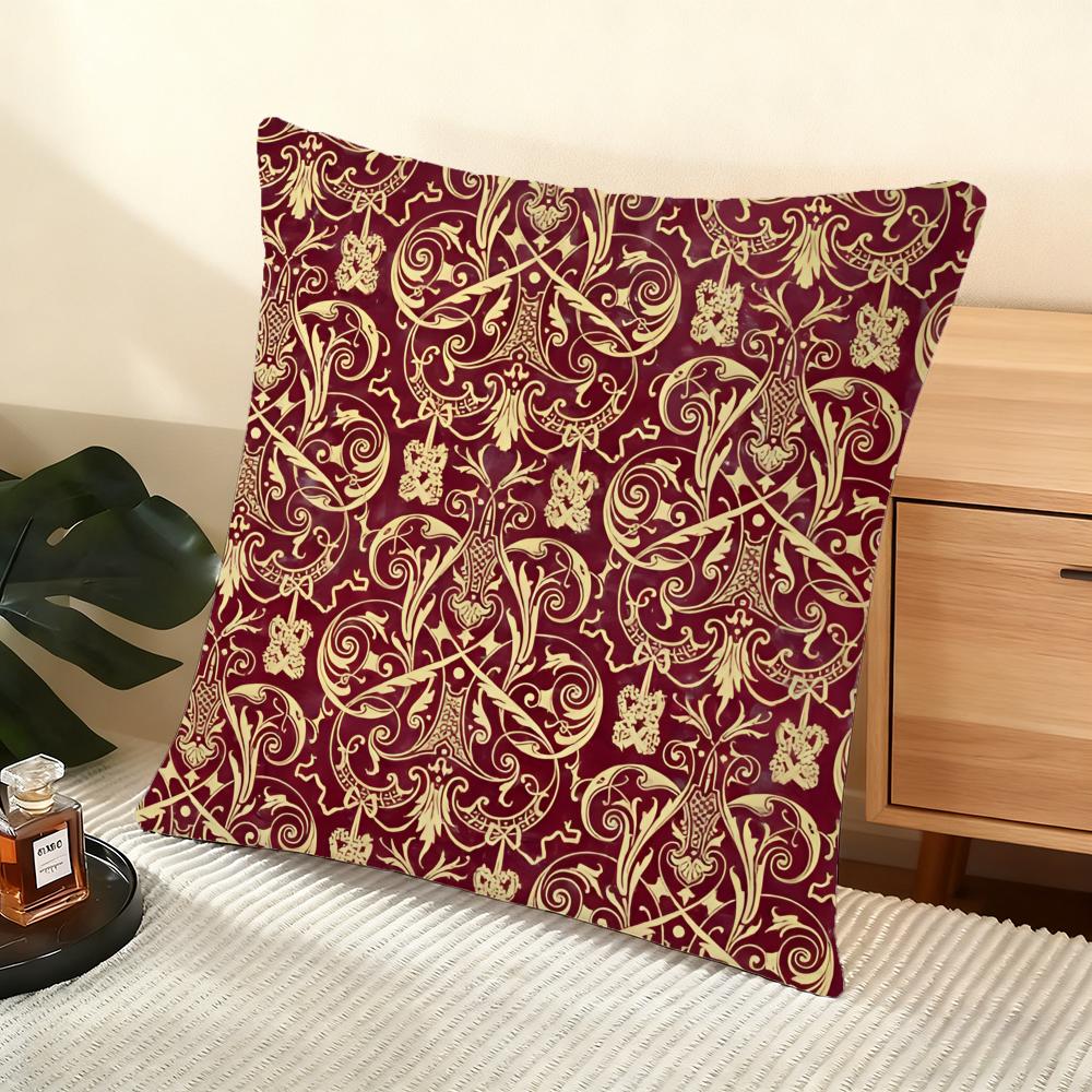 Vintage Washed Style Pattern Cushion Cover Soft Short Plush Pillow Cover Smooth Cozy Texture Aesthetic Cushion Case Home Decor