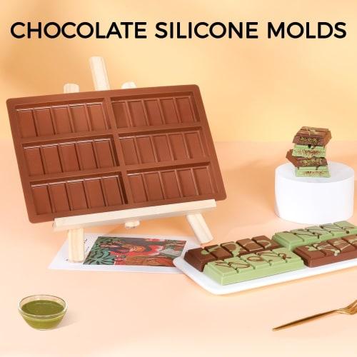 Fimary Chocolate Bar Molds - Non-Stick Silicone Chocolate Molds, Food Grade Dubai Deep Chocolate Bar Molds for Milk Pistachios - Set of 2