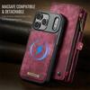 CaseMe Magnetic Flip Leather Phone Case for iPhone 17 Pro Max 17 Air 16 16E 15 Plus 14 13 12 11 XS X XR SE 2022 Zipper Wallet Card Back Cover Coque