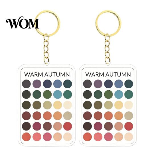 Personal Color Palette 2Pcs Keychain Pendant, Clear Acrylic Season Analysis Swatches Spring Summer Fall Winter Colors Keychain, Card, Gifts
