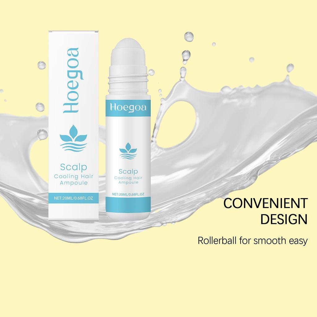 Hoegoa Peppermint Scalp Rolling Balls Essence - Gentle and soothing hair care essence for massaging the scalp.