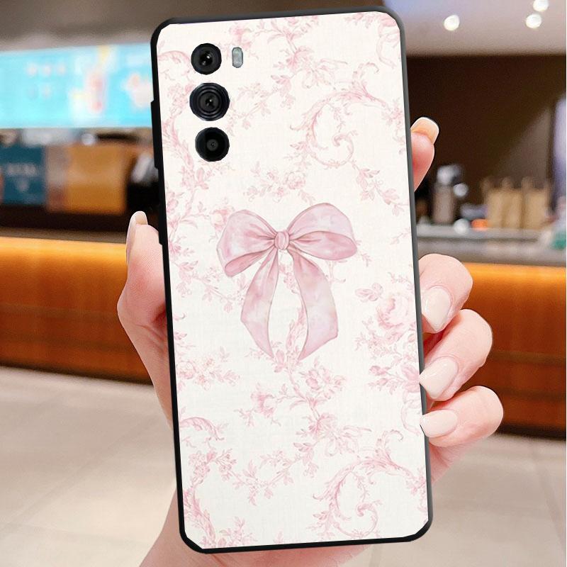 Pink Bow Tie Funda Phone Case For Motorola Edge 50 40 Pro 60 50 40 30 Ultra Neo Fusion Moto G Play G Stylus G Power G
