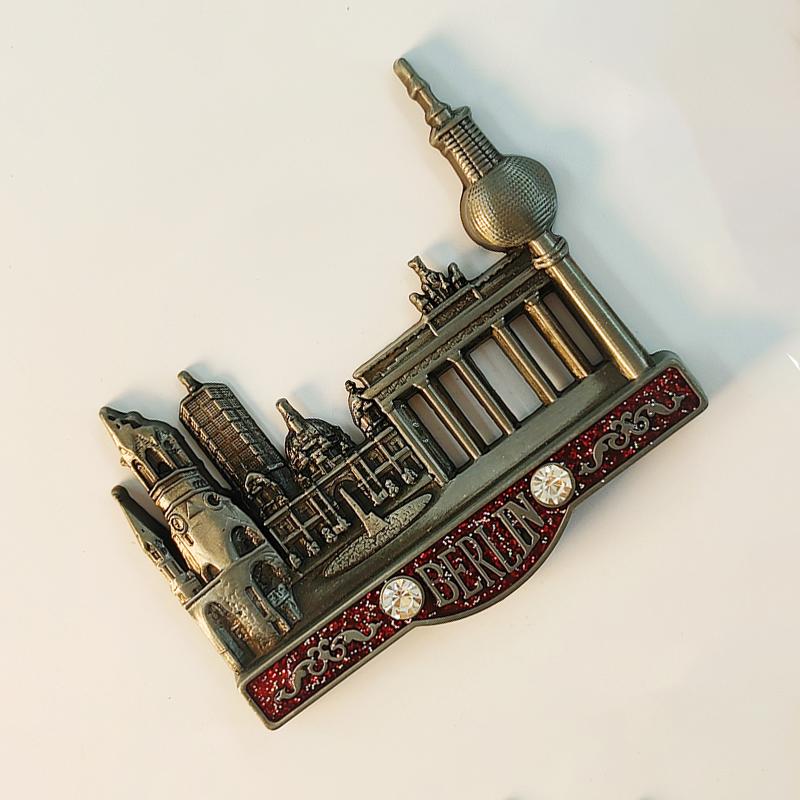 Tyskland Berlin Brandenburger Tor 3D Stereoskopisk Turisme Suvenirer Metalldekorasjon hjem Kjøleskapsmagneter