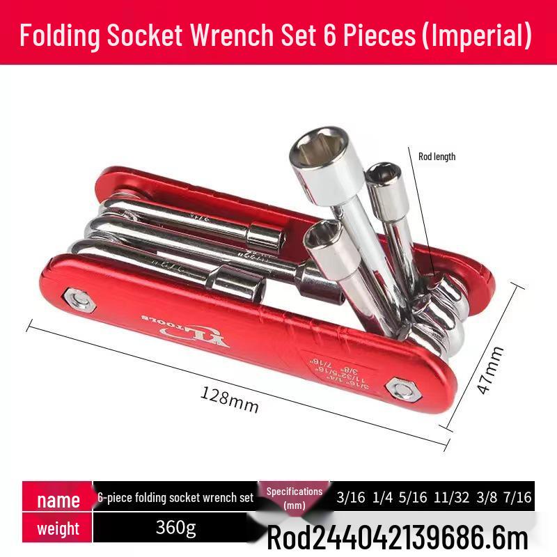 Folding Hex Key Set - Metric & Imperial Tool Kit for Car Repairs