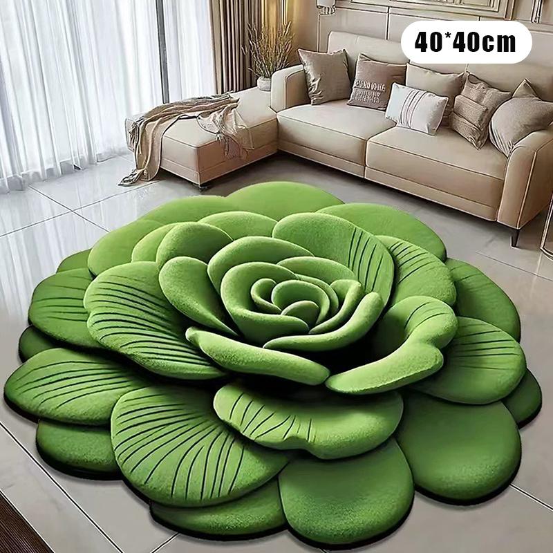 New Flower Carpet Special-Shaped Soft Peony Floor Mat Durable 40X40Cm Non-Slip Absorbent Bathroom Floor Mat