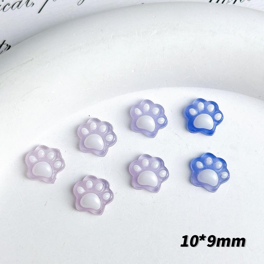 Luminous Color Changing Cute Cartoon Cat Paw Nail Art Decorations Semi-Transparent Nail Decorations Cream Glue Phone Case DIY