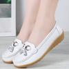 Women Flats Fashion Wedge Genuine Leather Ballerina Shoes Women Slip On Nurse Shoes Moccasins Breathable Shoes Female Plus Size