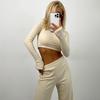 Women 2 Piece Lounge Set Long Sleeve Cropped Pullover Top Wide Leg Pants Set Fall Crewneck Tracksuit Casual Outfits