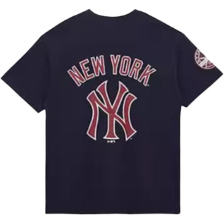 New Era MLB New York Yankees Graphic Print Round Neck Summer American Short Sleeve T-Shirt Unisex Tops Navy-Blue 14117425