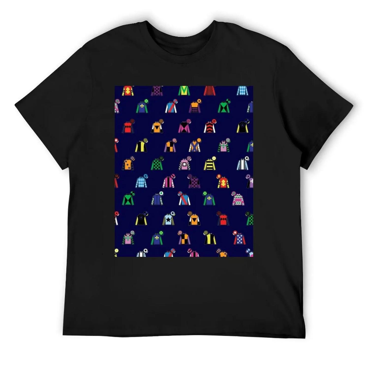 Horse Racing Colorful Jockey Silk Print T-Shirt anime t shirts rapper graphic tees graphic shirts mens tall t shirts S
