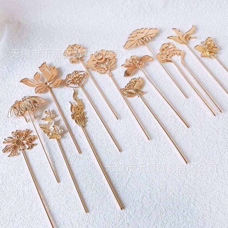 DIY Handmade Kingfisher Feather & Mother-of-Pearl Hairpin Kit with Cloisonné Enamel Zither Base & Butterfly Design - Free Shipping