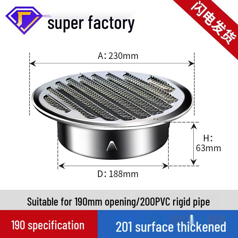 Stainless Steel Round Rainproof Vent Cap Grille Louver for Exhaust and Ventilation