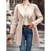2025 New Women's Winter Lapel Slim Woolen Solid Color Fashion Coat for Europe and America