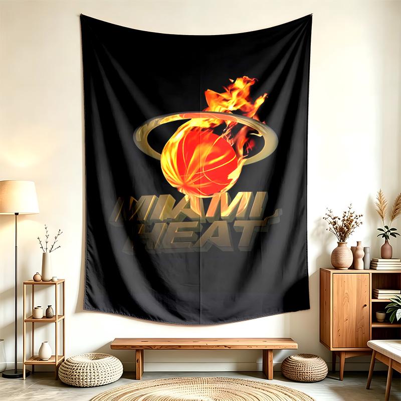 Miami Heat (1) Tapestry Suitable For Decorating Homes Dorms And Bedrooms Soft To The Touch And A Perfect Gift For Friends And Family