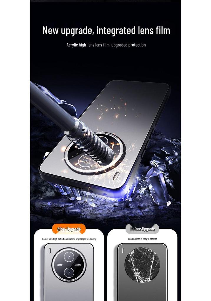 Metal Matte Protective Phone Case for Vivo Y600 Pro with Silicone Full Coverage and Lens Protection