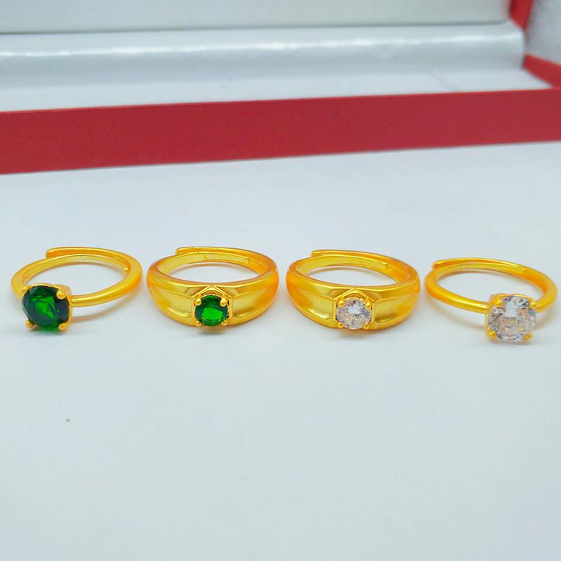 Chic Gold Plated Brass Couple Rings Featuring Stunning S For Occasions Romantic