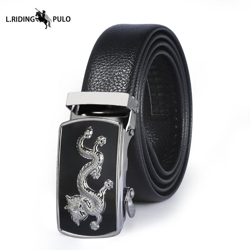 Pánský kožený opasek s automatickou sponou, business, korejský styl, kreativní, ležérní, všestranný, odolný proti opotřebení, dárkový opasek
