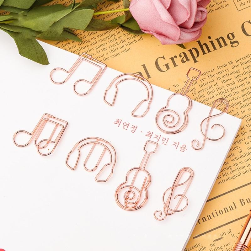 50Pcs Note Paper Clips Stationary Clips File Folders Clamp Mini Paper Clips Music Note Shaped Paper Clip for Home Office