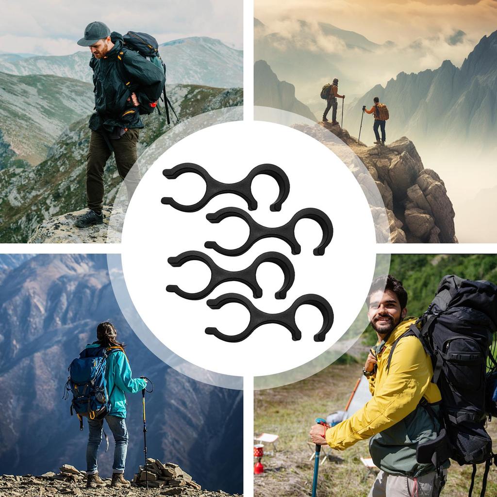 4Pcs Plastic Cable Clips S Shape Walking Stick Accessories Lightweight Reusable Outdoor Gear Trekking Poles Storage Clasps