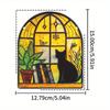 2D Flat Acrylic Black Cat and Book Design, Indoor and Outdoor Decoration - No Battery/electricity Required, Free Day Decoration, Shop Decoration, Dur