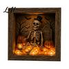 Decorative Seasonal Lights Halloween Lighted Frame Ornaments Light Up Shadow Box Warm Atmosphere LED for Home Living Room Bedroom Decor Ornaments