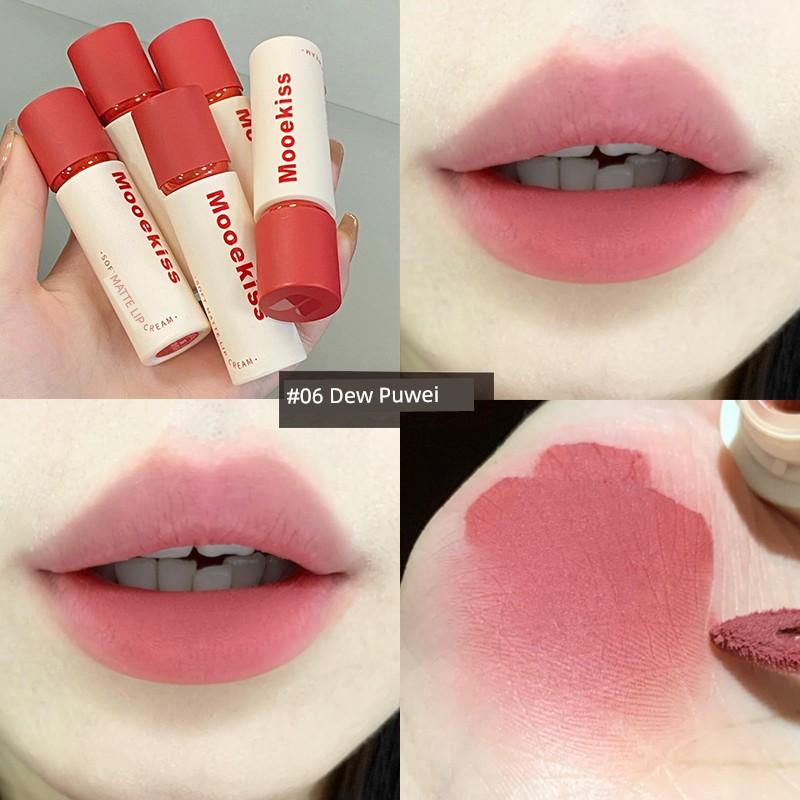 New Color Listing! Mooekiss Mukoshi Lip Mud Matte Finish Lip Lacquer No Stain on Cup V27 V29 V25