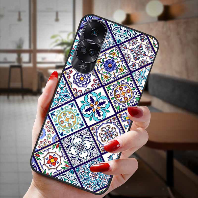 For Honor 90 Lite 5G Case 3D Flower Relief Emboss Silicon Back Cases For Honor 90 Cover Honor90 Pro 90Pro 90Lite Soft Protective