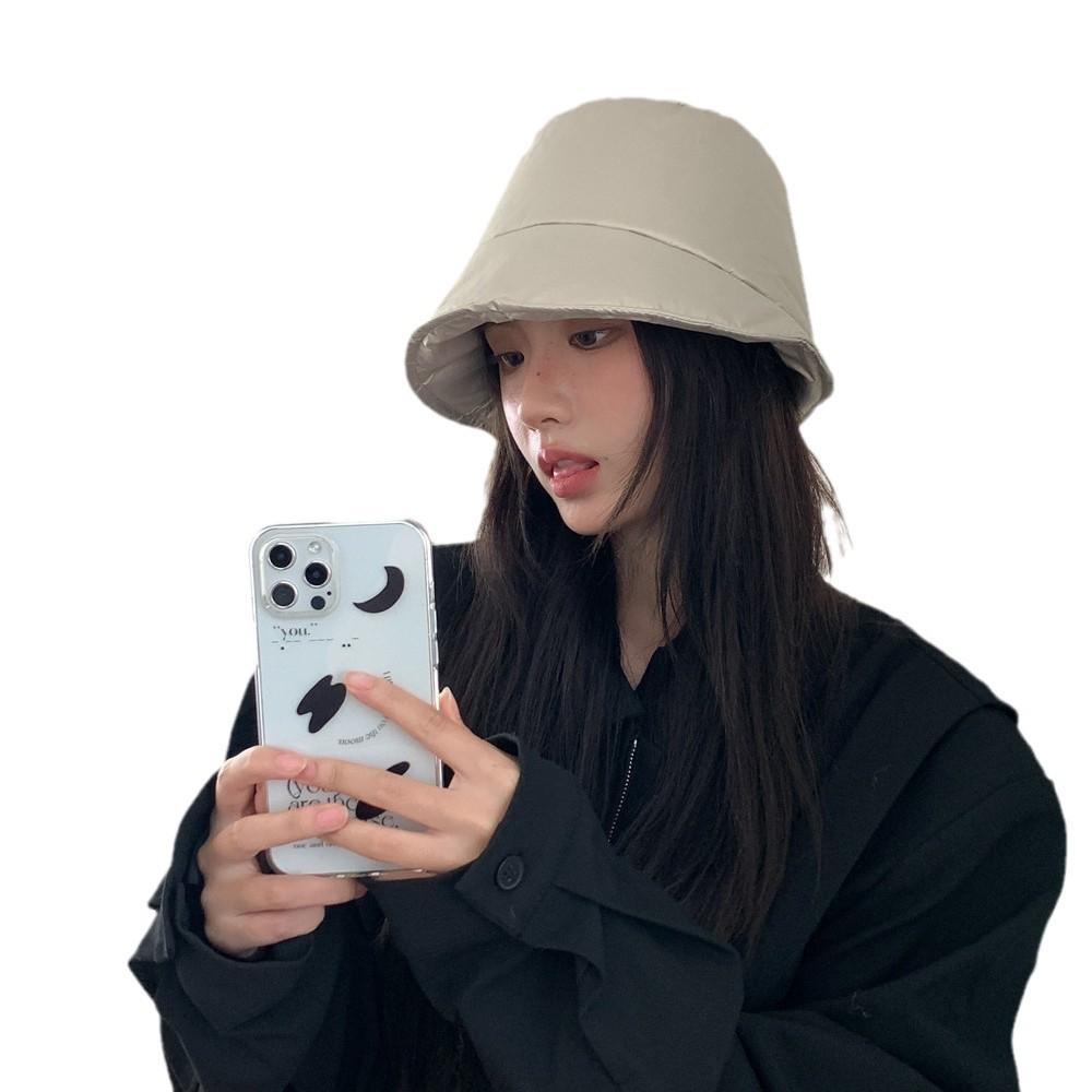 Vorne lang hinten kurz nach unten Stoff Bucket Hat Männer und Frauen gehen aus, um im Herbst und Winter warm zu halten Baumwollhut Mode Bucket Basin Hut zeigt