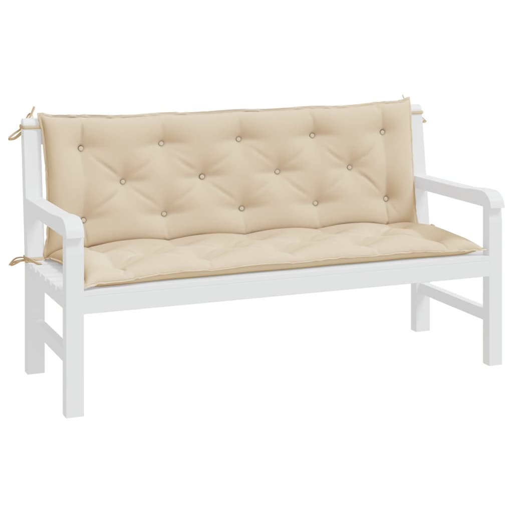 Vidaxl Garden Bench Cushions, 2 Pcs, Beige, Oxford Fabric