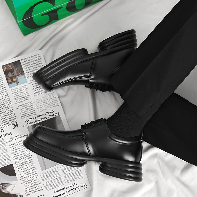 Fashion Black Fashion Men's Leather Shoes Luxury Designer High Quality Style Party Leisure Business Daily Work Thick Soled Derby Shoes