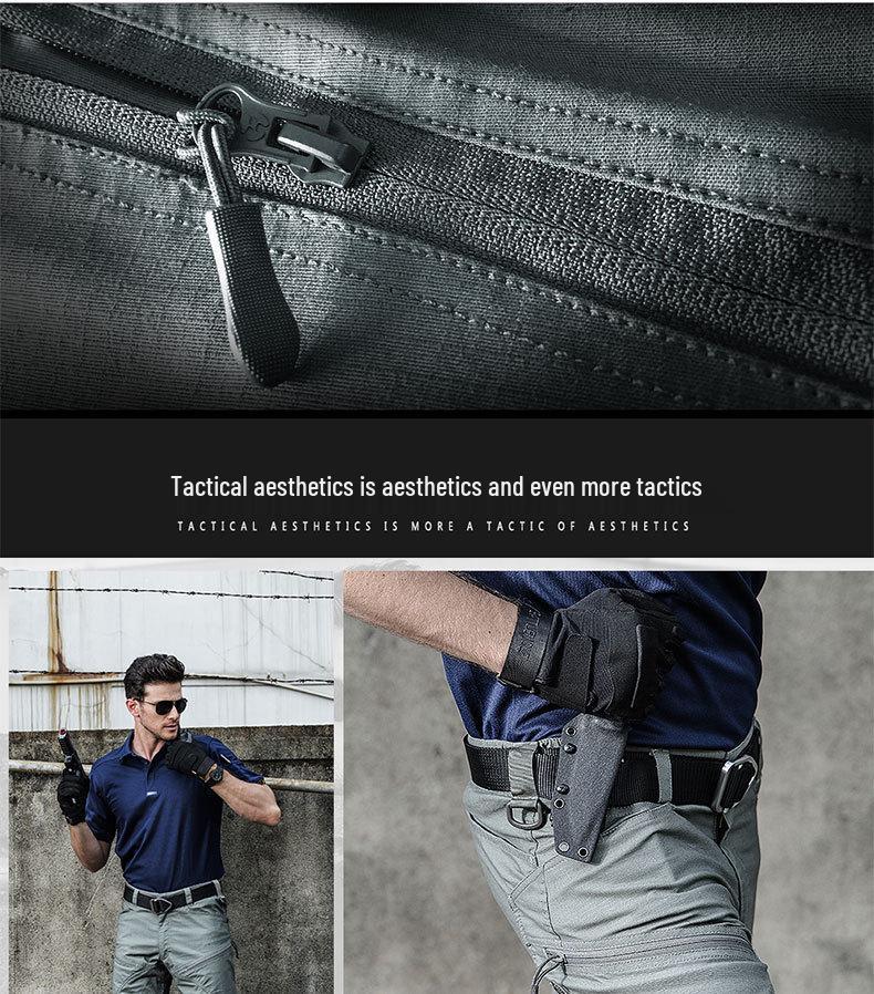 Men's Slim Fit Tactical Cargo Pants - Water-Repellent, Military-Style, for Spring/Autumn Outdoor Work and Training.