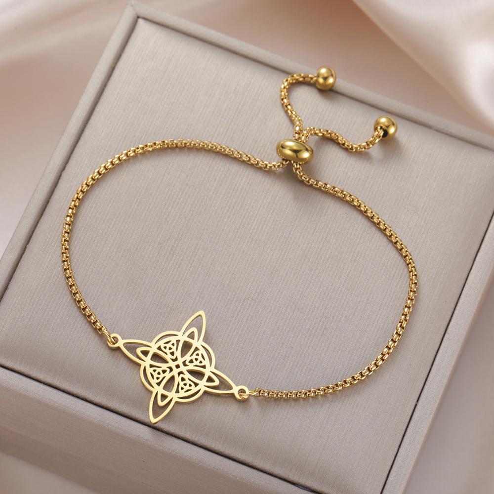 Dawapara Keltský Triquetra Uzel Trojice Náramek Wicca Symbol Nerezová Ocel Irský Dárek Amulet Štěstí Šperk