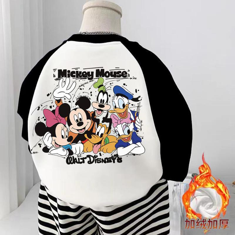 Winter Boys Fleece Lined Cartoon Hoodie Baby Warm One Piece Pullover Top 80